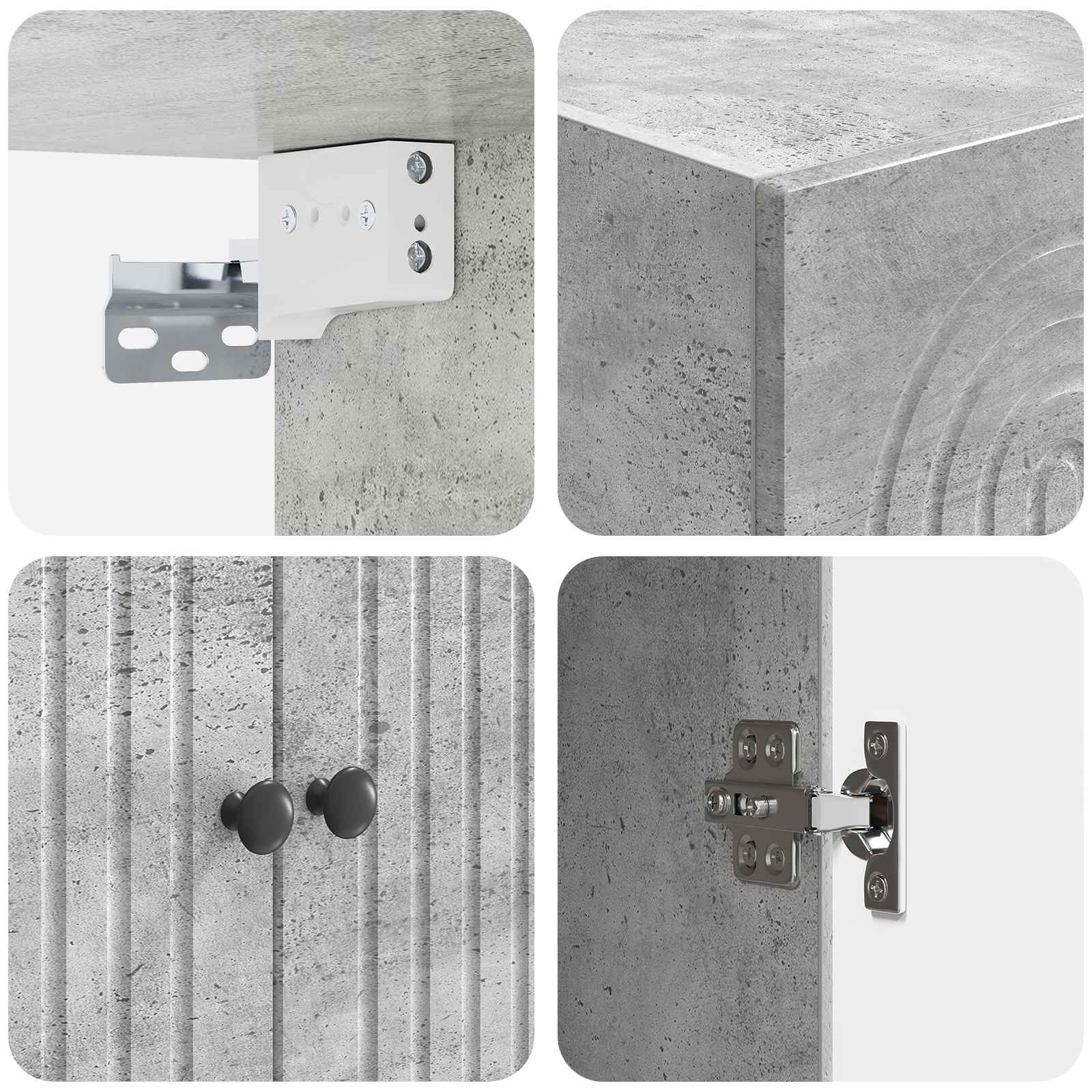 Wandkast Betongrijs 59 x 31 x 60 cm Bewerkt hout