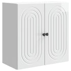 Wandkast 59x31x60 cm bewerkt hout hoogglans wit