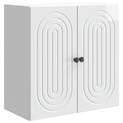 Wandkast 59x31x60 cm bewerkt hout hoogglans wit