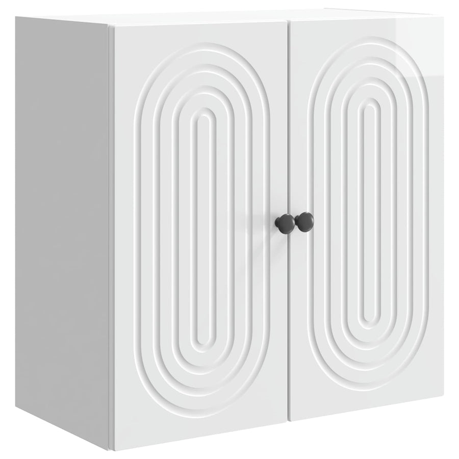 Wandkast Hoogglans Wit 59 x 31 x 60 cm Bewerkt hout