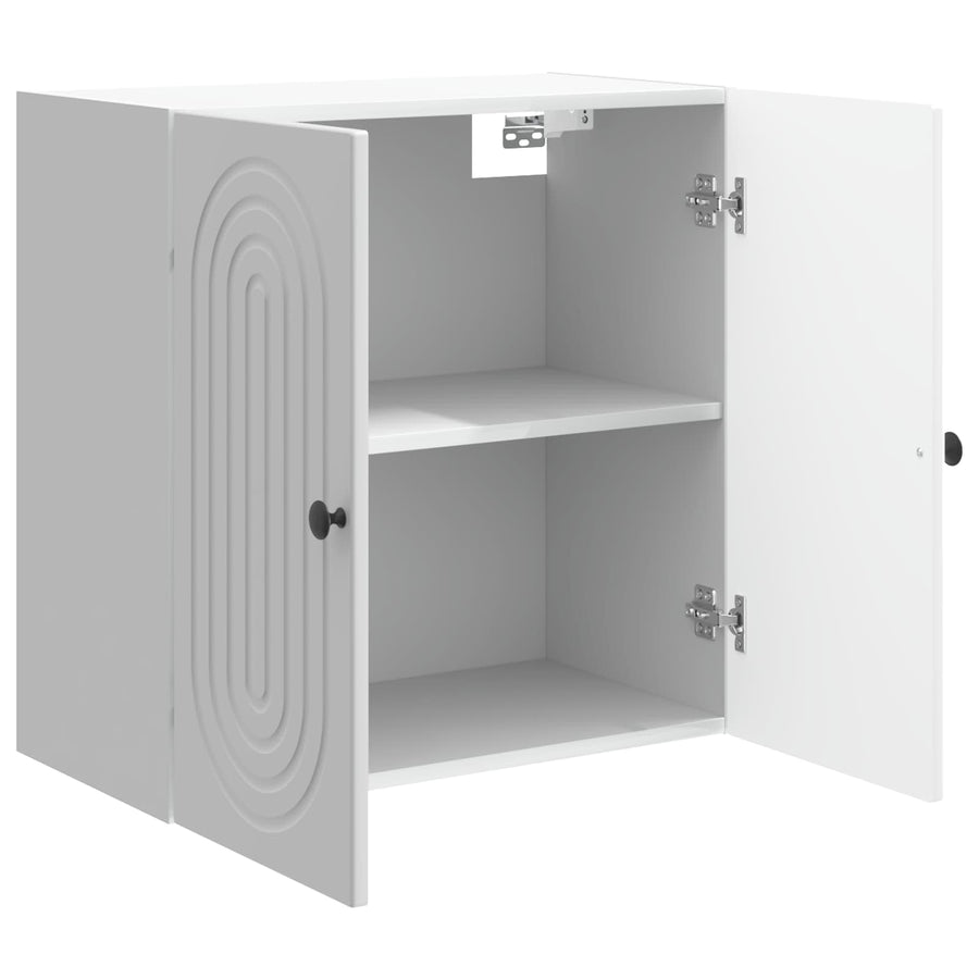 Wandkast Hoogglans Wit 59 x 31 x 60 cm Bewerkt hout