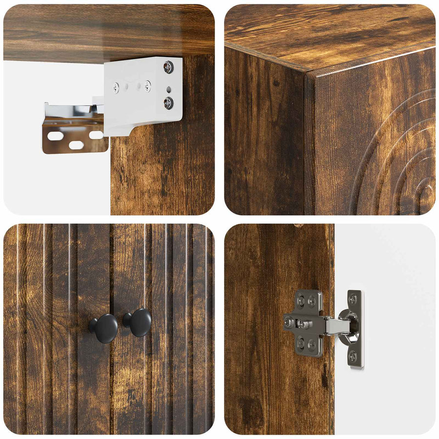 Wandkast Gerookt eiken 59 x 31 x 60 cm Bewerkt hout