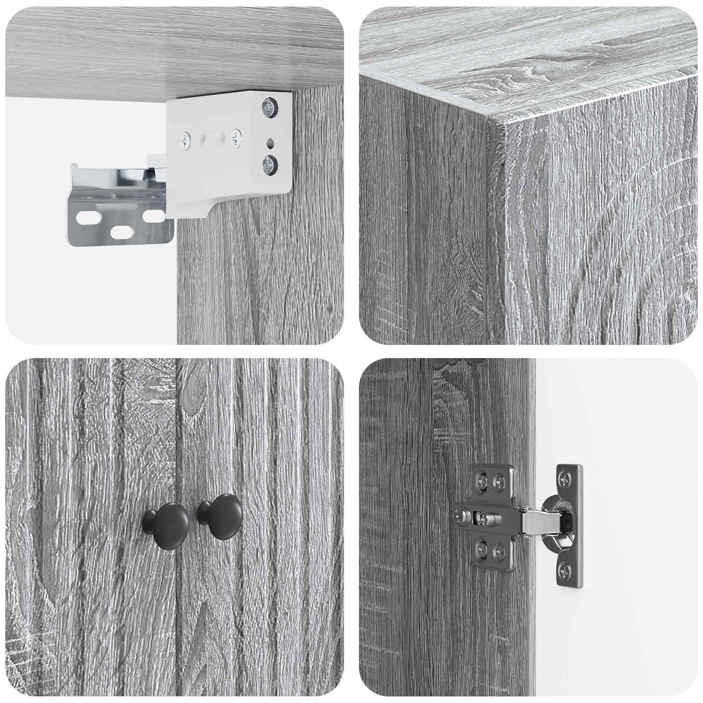 Wandkast Grijs Sonoma 59 x 31 x 60 cm Bewerkt hout