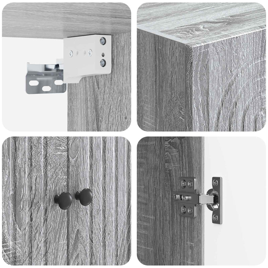 Wandkast Grijs Sonoma 59 x 31 x 60 cm Bewerkt hout