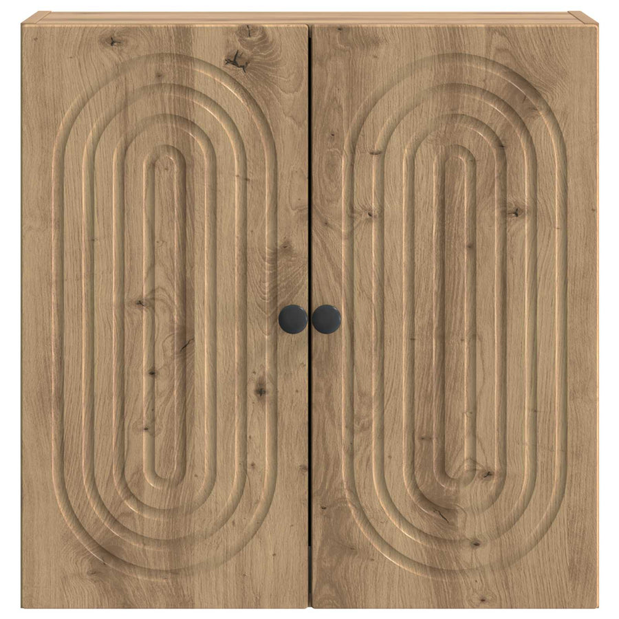 Wandkast Artisanaal eiken 59 x 31 x 60 cm Bewerkt hout