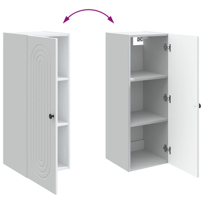 Wandkast Wit 33 x 34,5 x 90 cm Bewerkt hout
