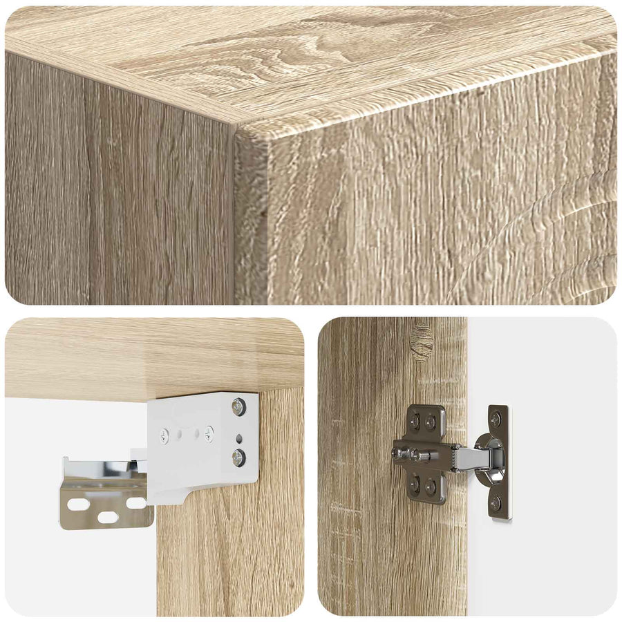 Wandkast Sonoma Eiken 33 x 34,5 x 90 cm Bewerkt hout