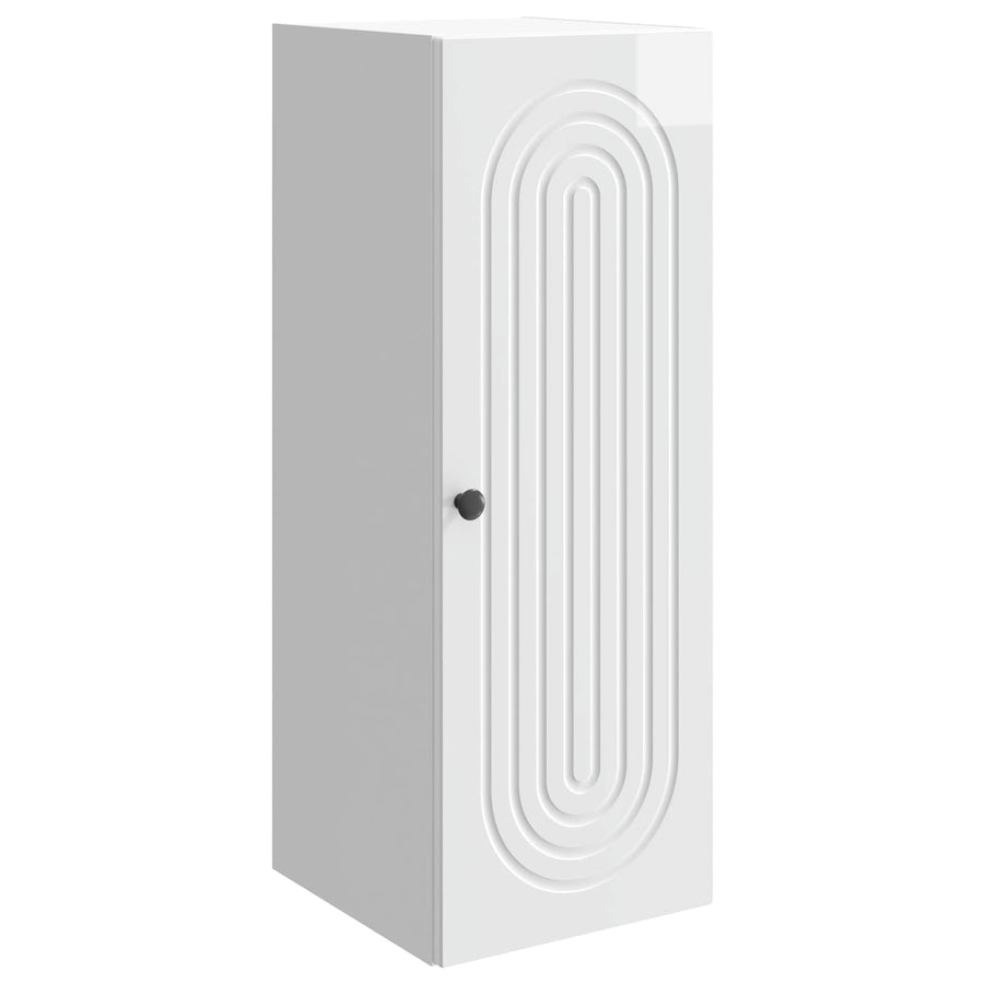 Wandkast Hoogglans Wit 33 x 34,5 x 90 cm Bewerkt hout