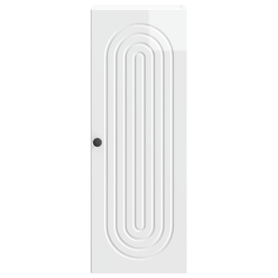 Wandkast Hoogglans Wit 33 x 34,5 x 90 cm Bewerkt hout