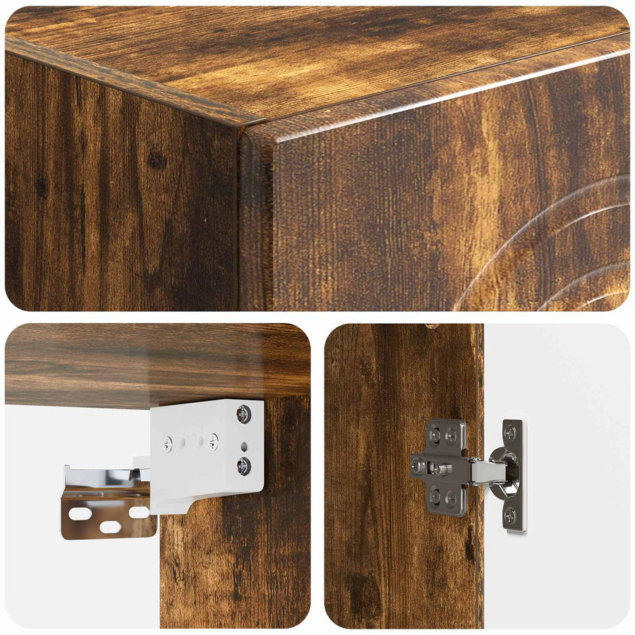 Wandkast Gerookt eiken 33 x 34,5 x 90 cm Bewerkt hout