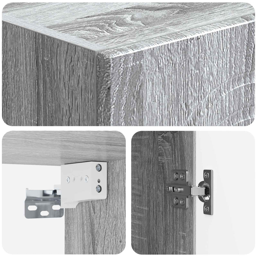 Wandkast Grijs Sonoma 33 x 34,5 x 90 cm Bewerkt hout