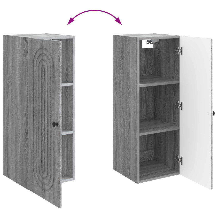 Wandkast Grijs Sonoma 33 x 34,5 x 90 cm Bewerkt hout
