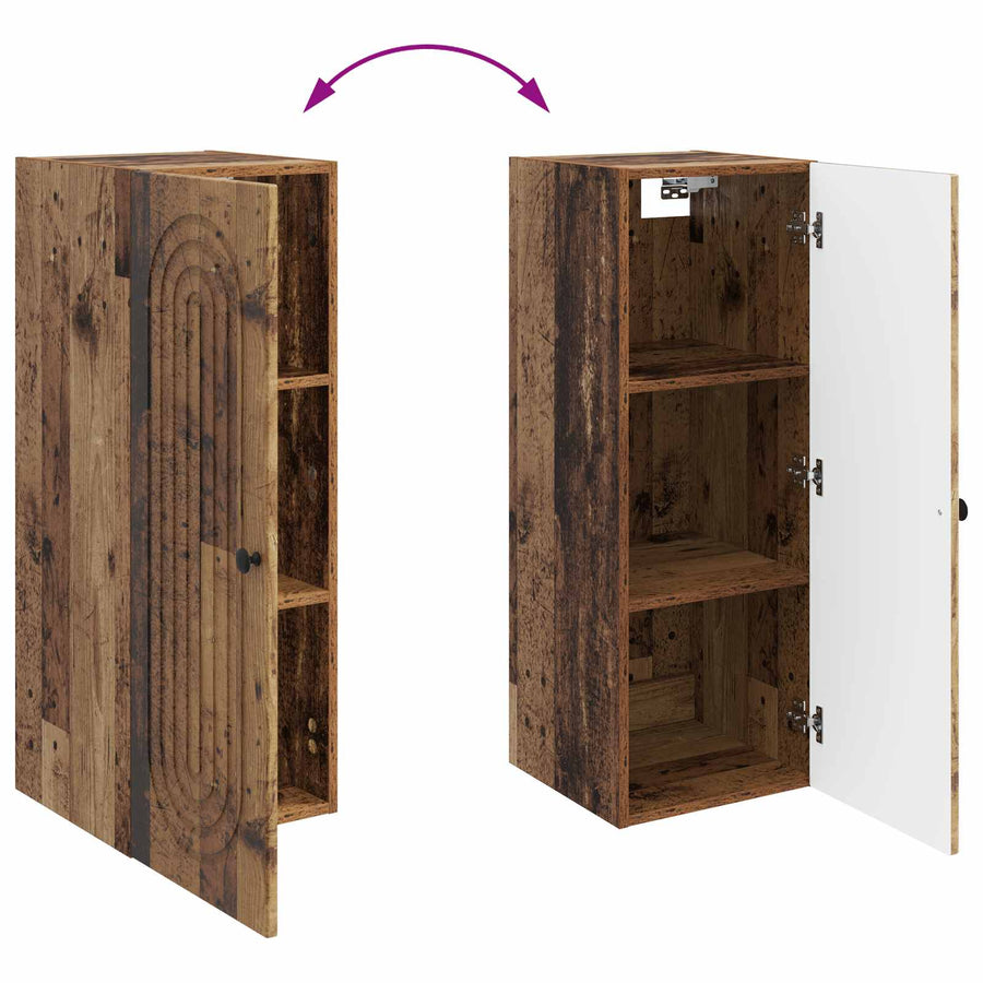 Wandkast Oud hout 33 x 34,5 x 90 cm Bewerkt hout