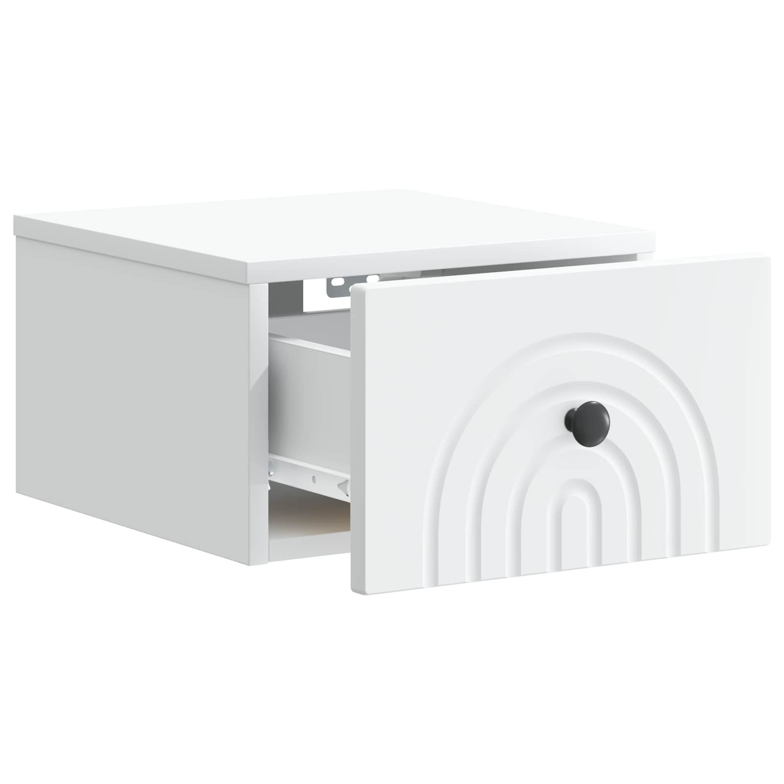 Wandbeugel Bedkast met lade Wit 33 x 34,5 x 20 cm Bewerkt hout