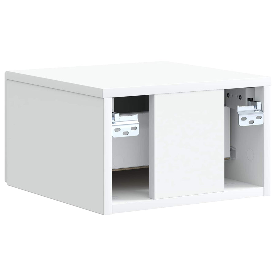 Wandbeugel Bedkast met lade Wit 33 x 34,5 x 20 cm Bewerkt hout