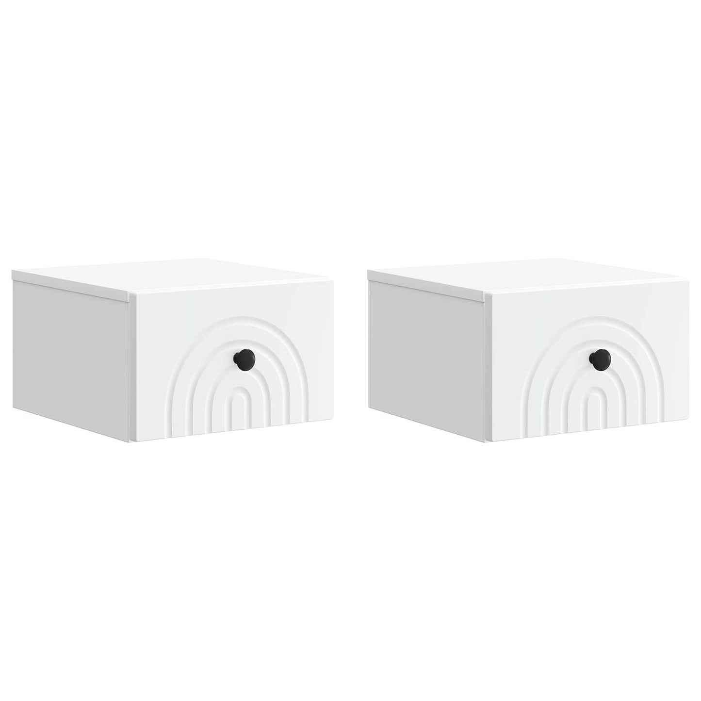 Wandbeugel Bedkast 2 pcs Wit 33 x 34,5 x 20 cm Bewerkt hout
