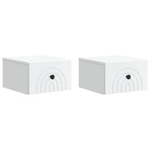 Wandbeugel Bedkast 2 pcs Wit 33 x 34,5 x 20 cm Bewerkt hout