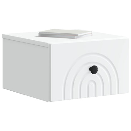 Wandbeugel Bedkast 2 pcs Wit 33 x 34,5 x 20 cm Bewerkt hout