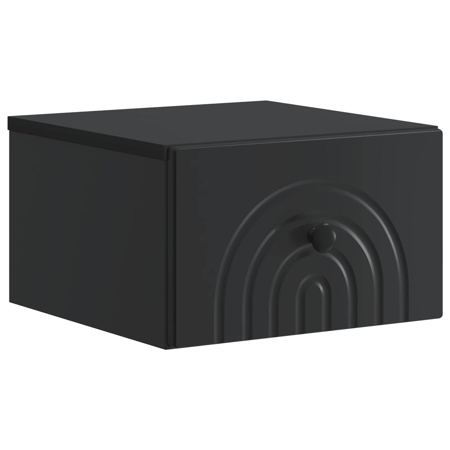 Wandbeugel Bedkast Zwart 33 x 34,5 x 20 cm Bewerkt hout