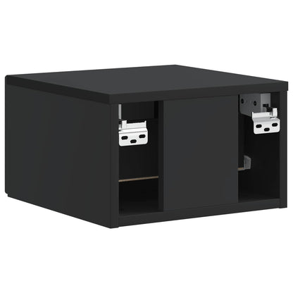Wandbeugel Bedkast Zwart 33 x 34,5 x 20 cm Bewerkt hout