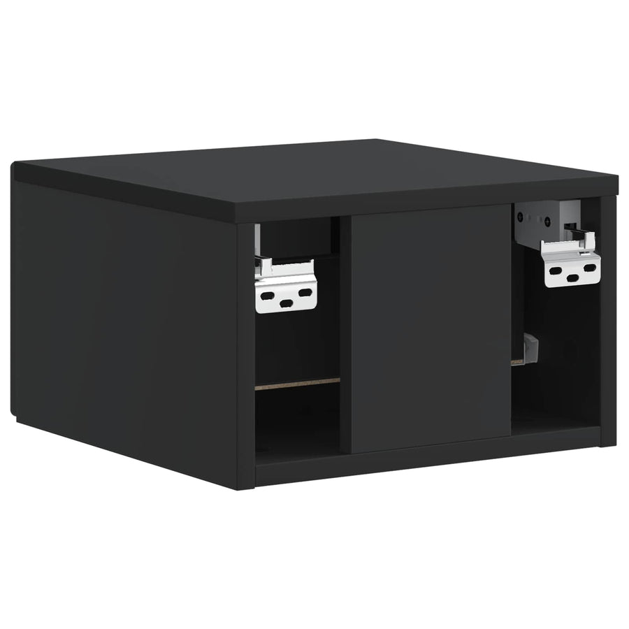 Wandbeugel Bedkast Zwart 33 x 34,5 x 20 cm Bewerkt hout