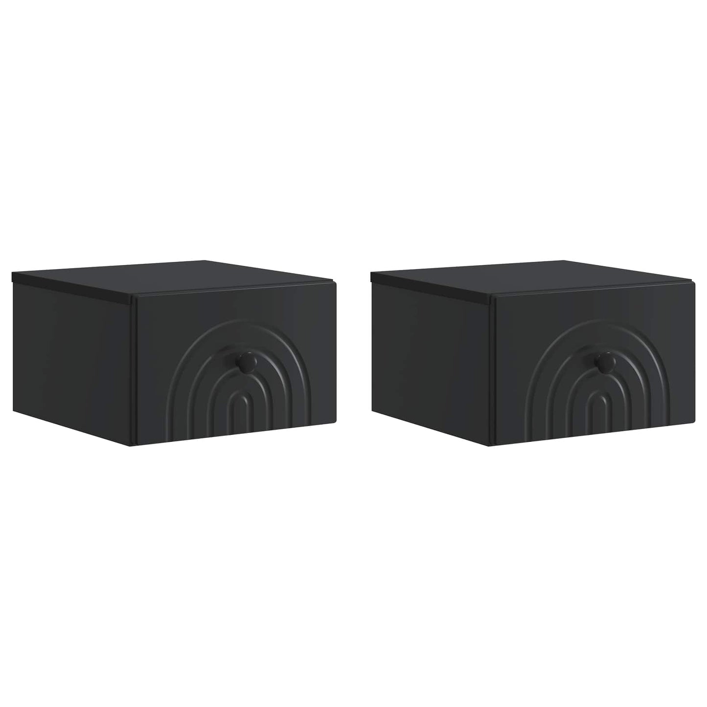 Wandbeugel Bedkast 2 pcs Zwart 33 x 34,5 x 20 cm Bewerkt hout