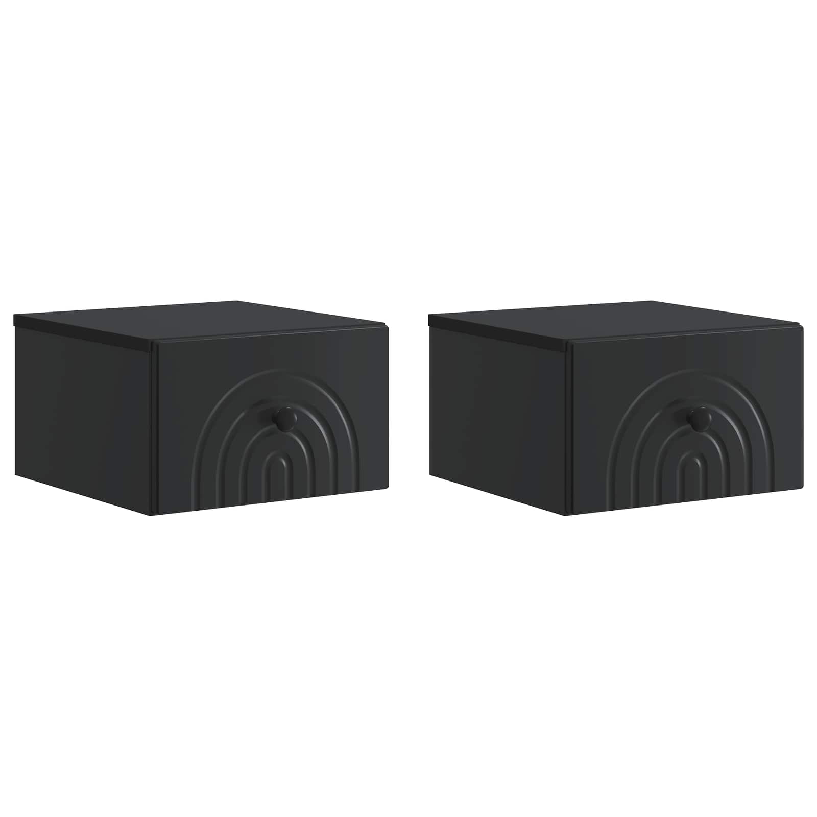 Wandbeugel Bedkast 2 pcs Zwart 33 x 34,5 x 20 cm Bewerkt hout