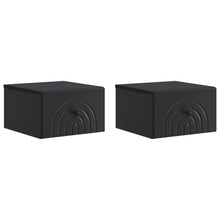 Wandbeugel Bedkast 2 pcs Zwart 33 x 34,5 x 20 cm Bewerkt hout