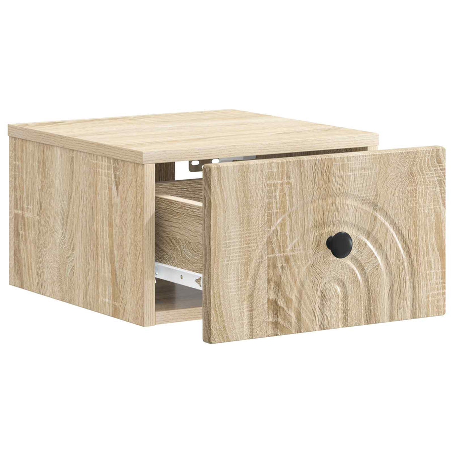 Wandbeugel Bedkast Sonoma Eiken 33 x 34,5 x 20 cm Bewerkt hout