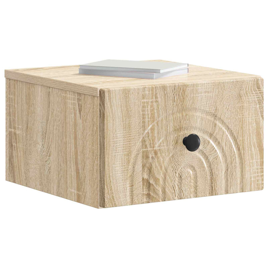 Wandbeugel Bedkast Sonoma Eiken 33 x 34,5 x 20 cm Bewerkt hout