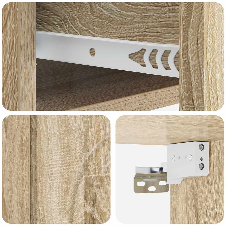Wandbeugel Bedkast 2 pcs Sonoma Eiken 33 x 34,5 x 20 cm