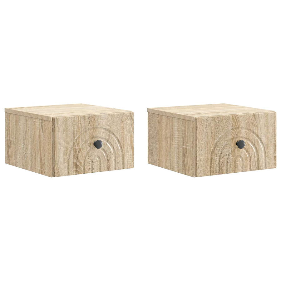 Wandbeugel Bedkast 2 pcs Sonoma Eiken 33 x 34,5 x 20 cm
