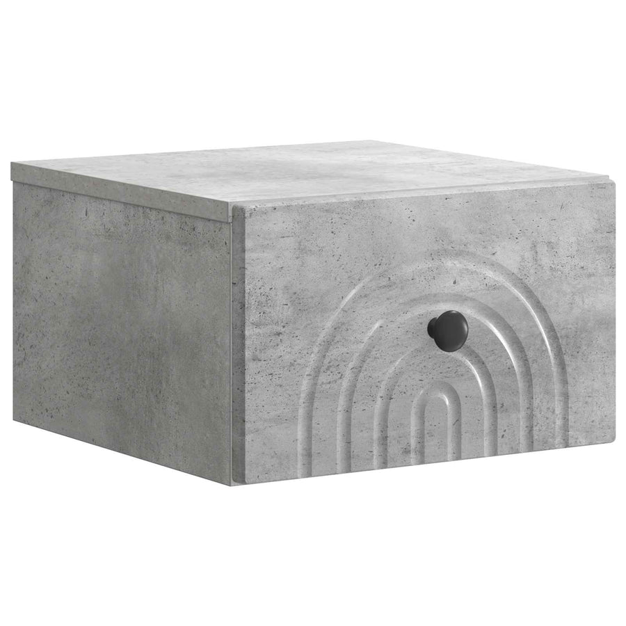 Wandbeugel Bedkast Betongrijs 33 x 34,5 x 20 cm Bewerkt hout