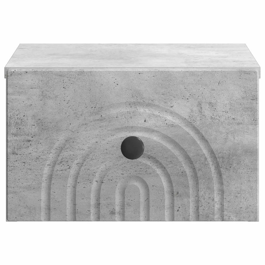 Wandbeugel Bedkast Betongrijs 33 x 34,5 x 20 cm Bewerkt hout
