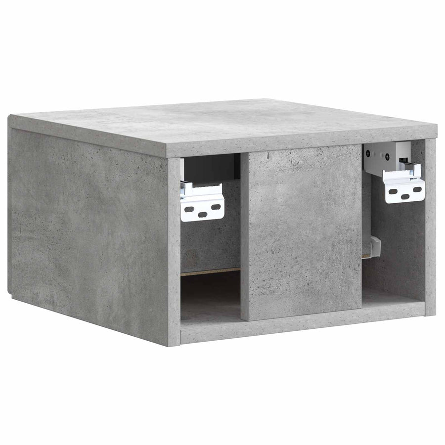 Wandbeugel Bedkast met lade 2 pcs Betongrijs 33 x 34,5 x 20 cm