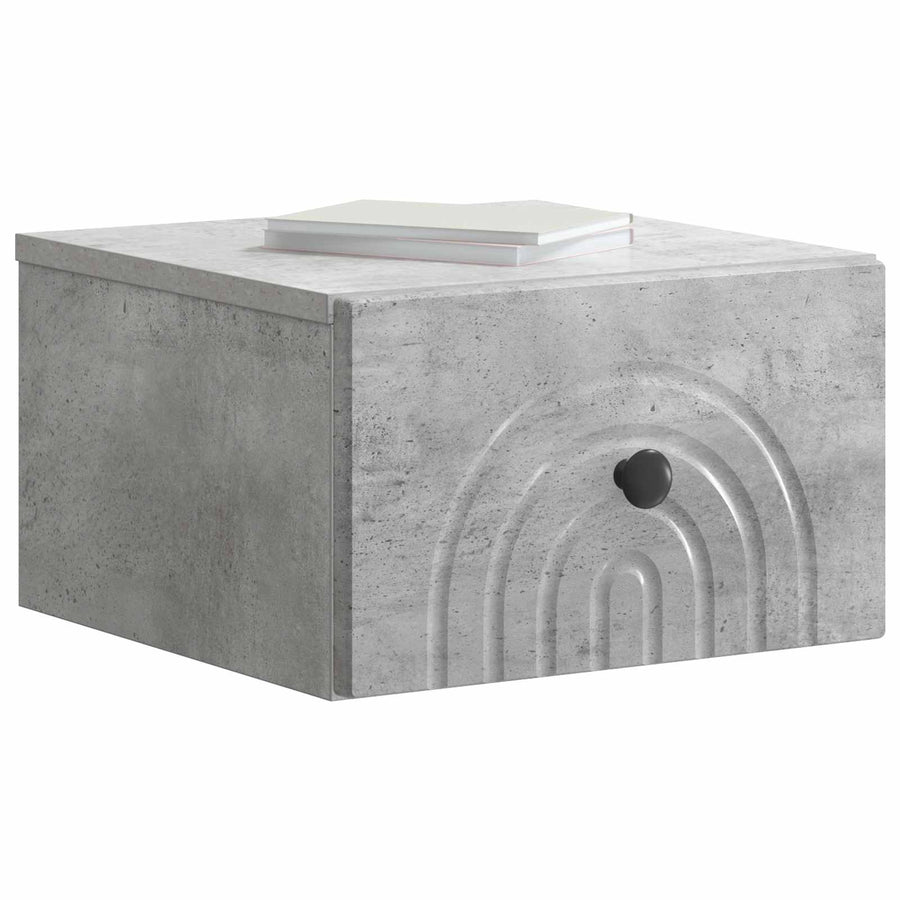 Wandbeugel Bedkast met lade 2 pcs Betongrijs 33 x 34,5 x 20 cm