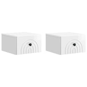 Nachtkastje wandmontage 33x34,5x20 cm hoogglans wit (2 stuks)