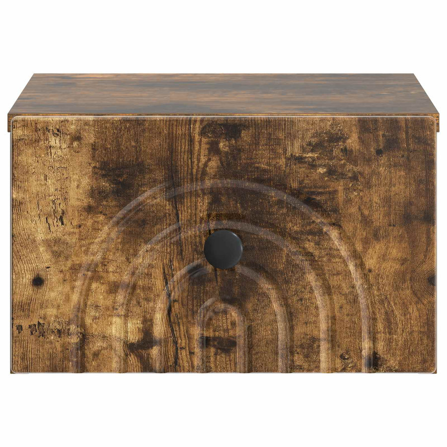 Wandbeugel Bedkast Gerookt eiken 33 x 34,5 x 20 cm Bewerkt hout