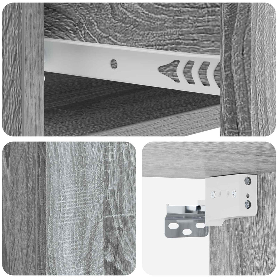 Wandbeugel Bedkast Grijs sonoma 33 x 34,5 x 20 cm Bewerkt hout