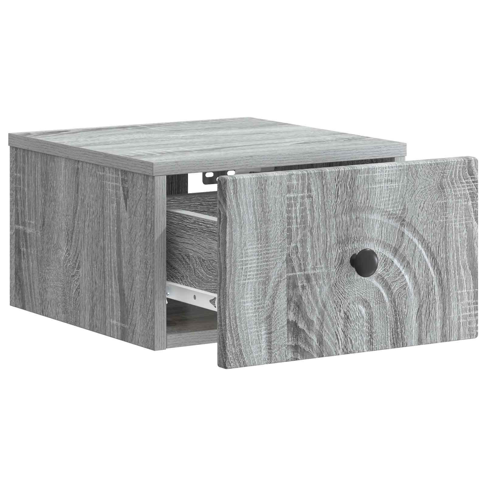 Wandbeugel Bedkast Grijs sonoma 33 x 34,5 x 20 cm Bewerkt hout