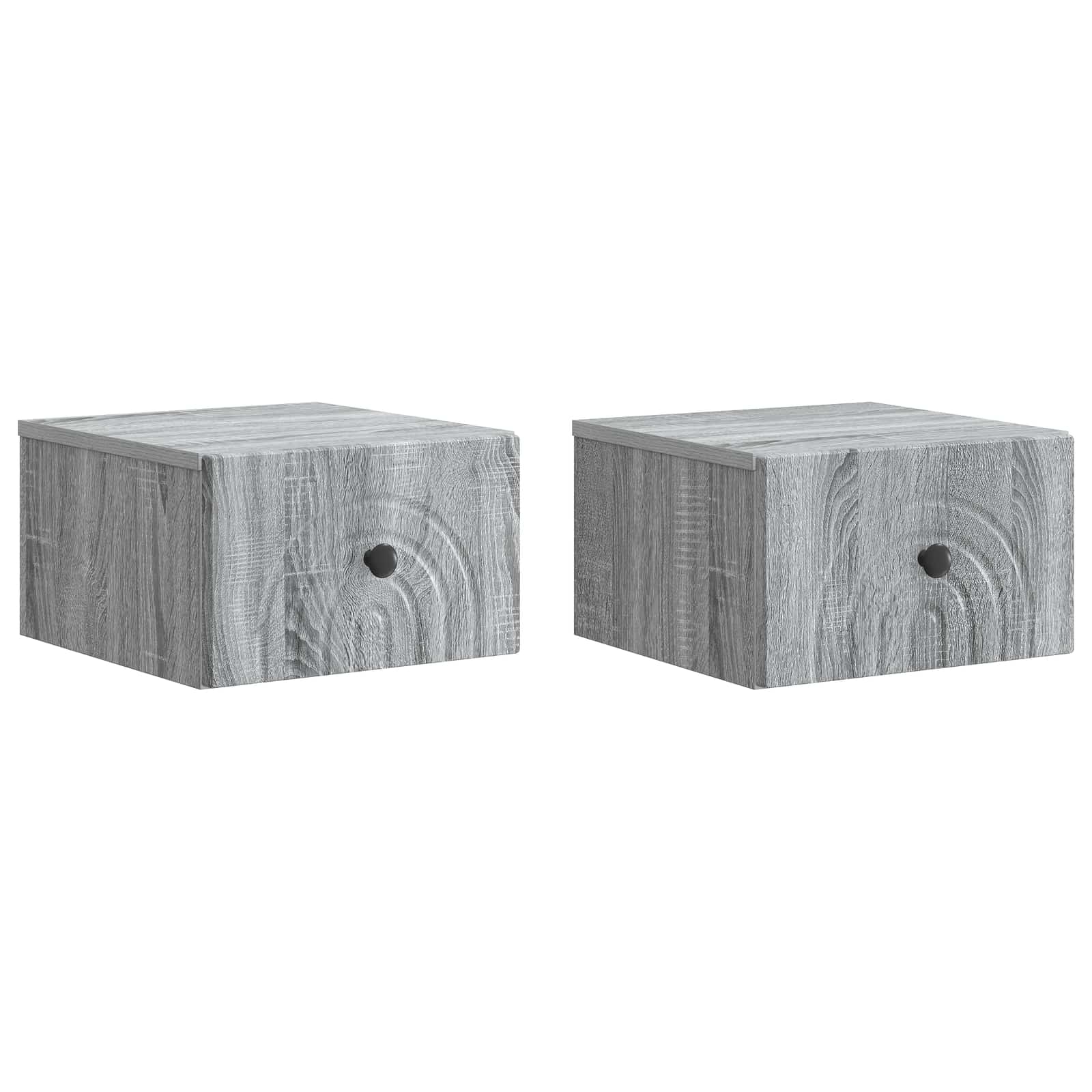 Wandbeugel Bedkast 2 pcs Grijs sonoma 33 x 34,5 x 20 cm