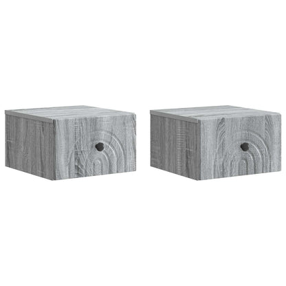 Wandbeugel Bedkast 2 pcs Grijs sonoma 33 x 34,5 x 20 cm