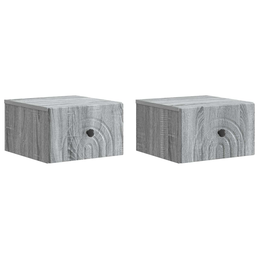 Wandbeugel Bedkast 2 pcs Grijs sonoma 33 x 34,5 x 20 cm