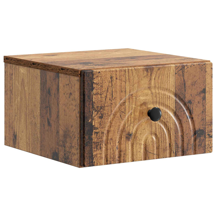 Wandbeugel Bedkast met lade 2 pcs Oud hout 33 x 34,5 x 20 cm