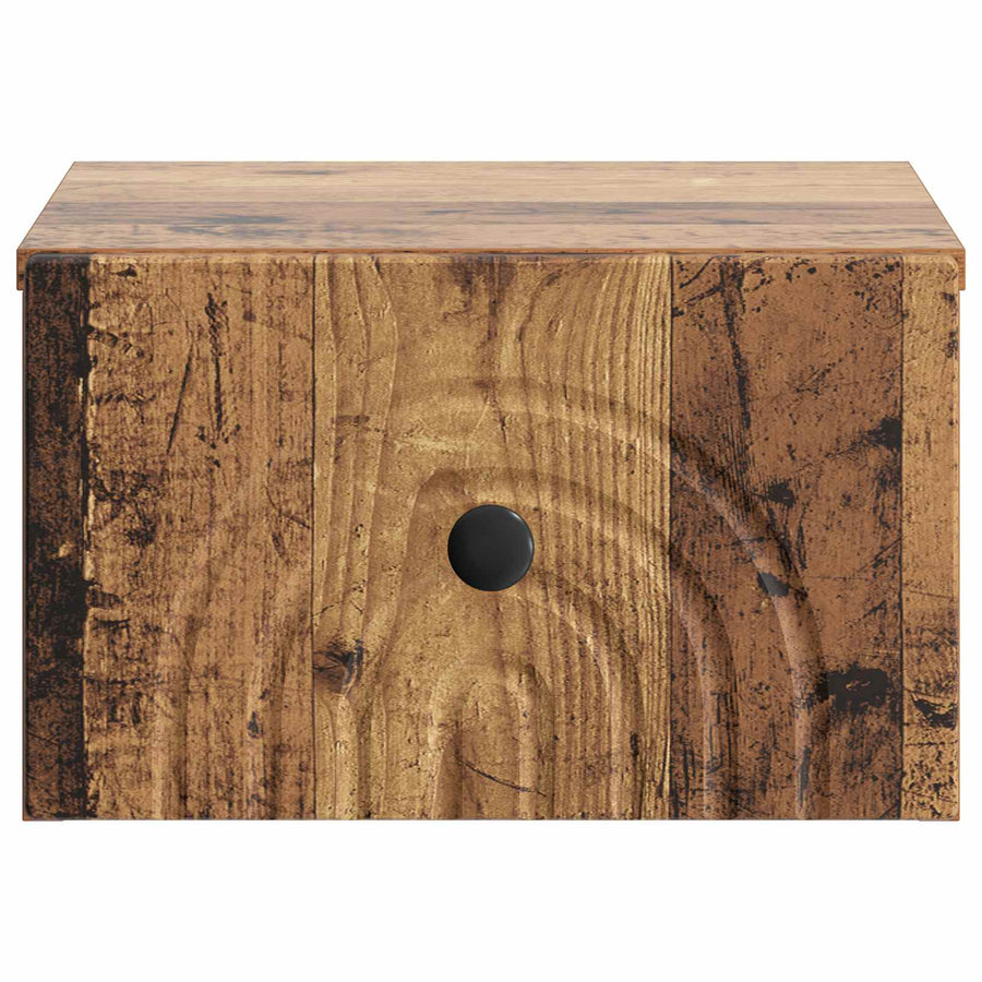 Wandbeugel Bedkast met lade 2 pcs Oud hout 33 x 34,5 x 20 cm