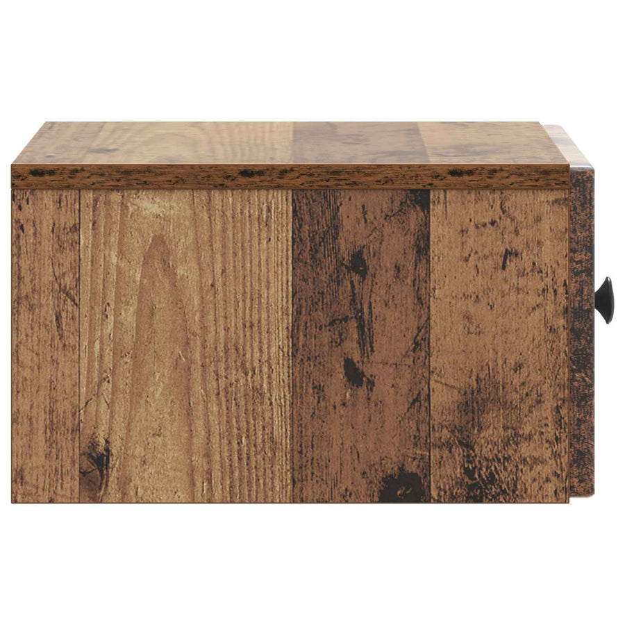 Wandbeugel Bedkast met lade 2 pcs Oud hout 33 x 34,5 x 20 cm