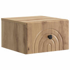 Wall bracket Bed box with drawer Artisanal oak 33 x 34.5 x 20 cm