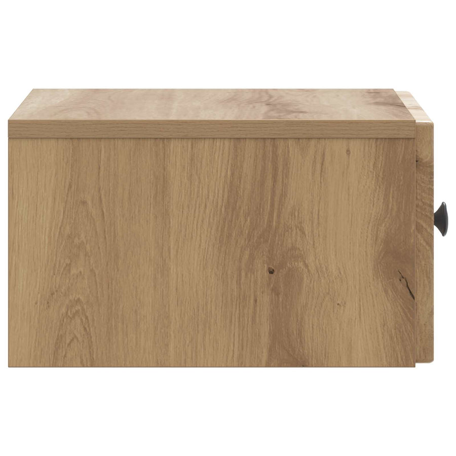 Wandbeugel Bedkast met lade Artisanaal eiken 33 x 34,5 x 20 cm