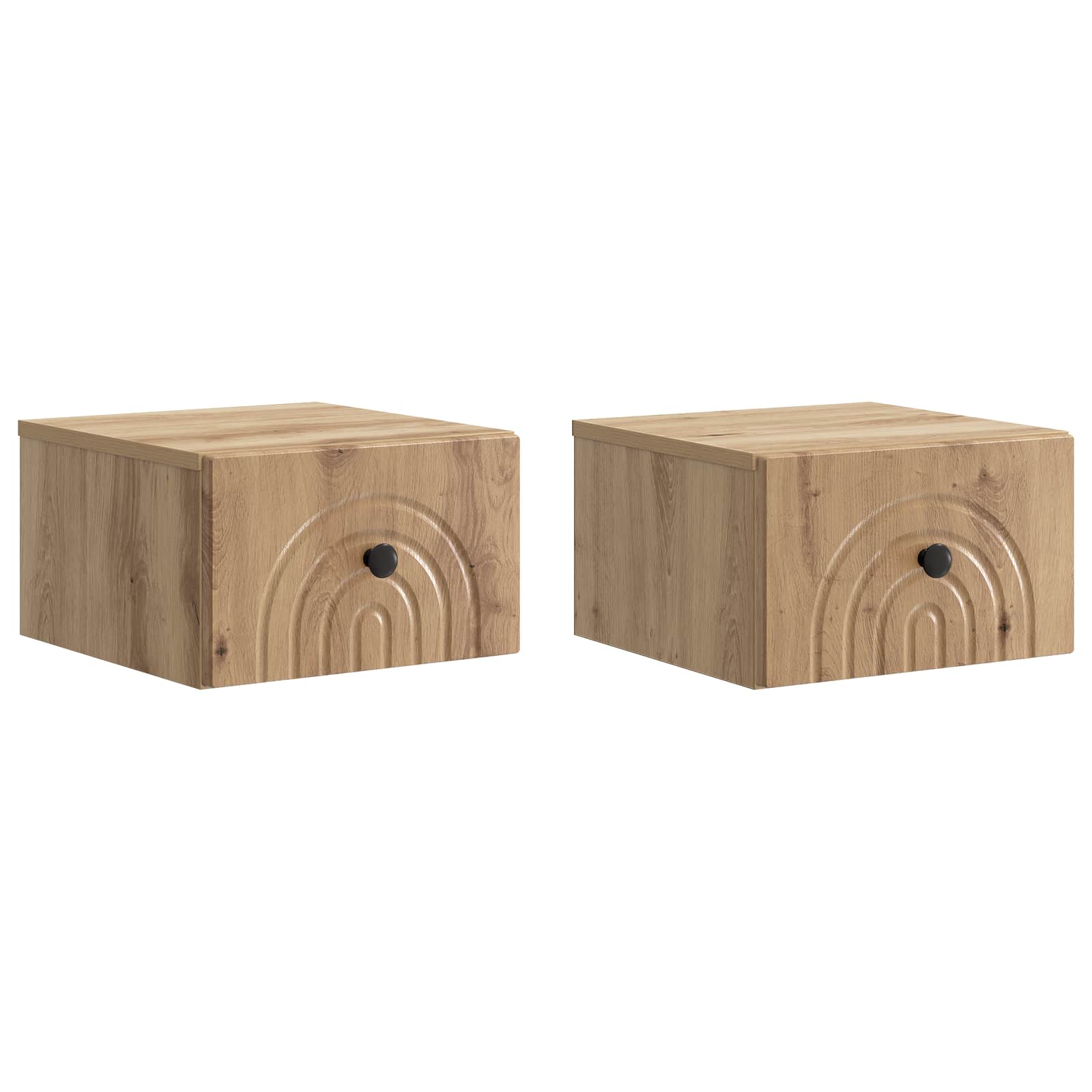 Wandbeugel Bedkast 2 pcs Artisanaal eiken 33 x 34,5 x 20 cm