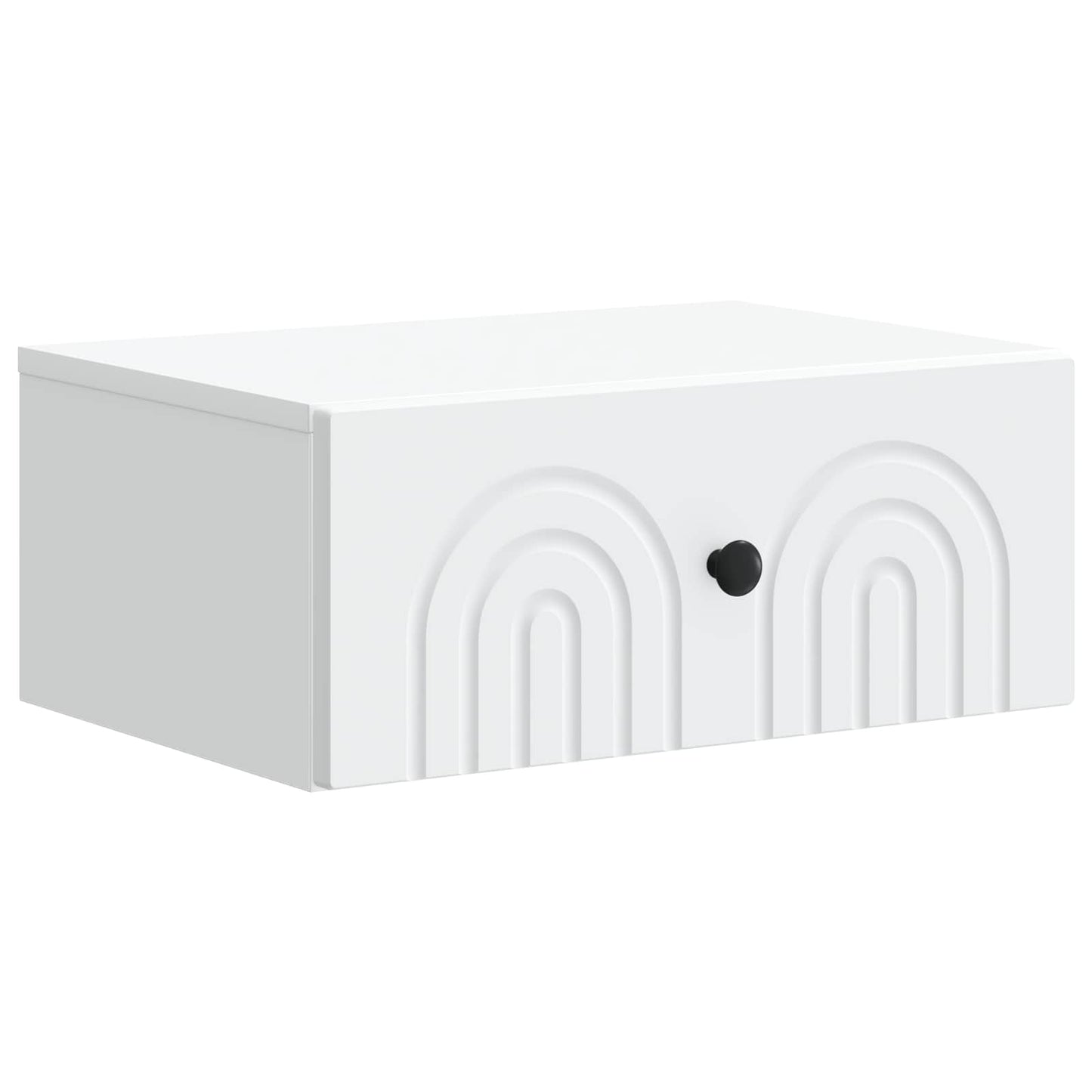 Wandbeugel Bedkast met lade Wit 49 x 34,5 x 20 cm Bewerkt hout